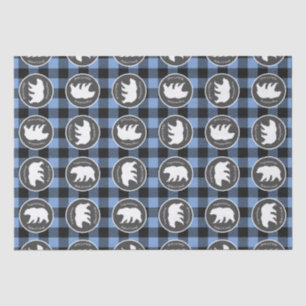 Mama Bear Baby Shower Woodland Lodge Boy Blue Tissue Paper