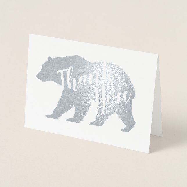 Mama Bear Baby Shower Woodland Lodge Foil Card (Front)