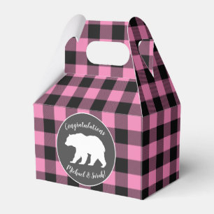 Mama Bear Baby Shower Woodland Lodge Girl Pink Favor Box