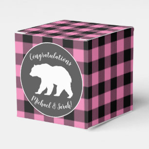 Mama Bear Baby Shower Woodland Lodge Girl Pink Favor Box