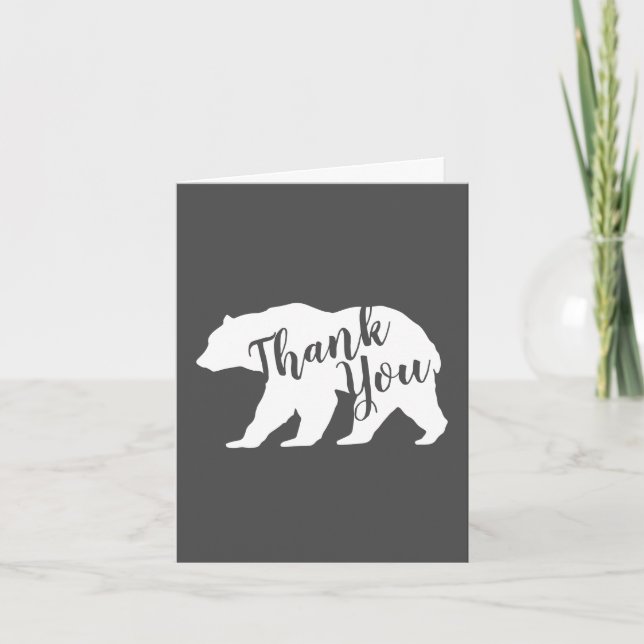 Mama Bear Baby Shower Woodland Lodge Girl Pink Thank You Card (Front)