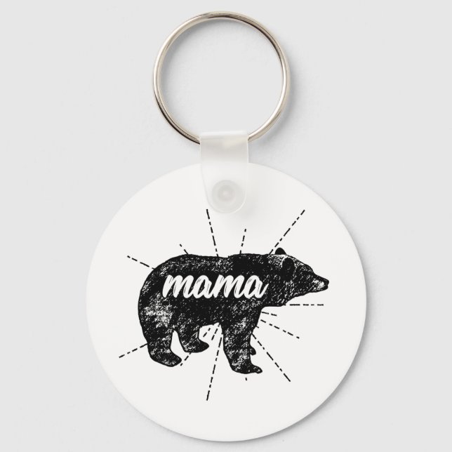 Mama Bear Birthday Mothers Day gift Keychain (Front)