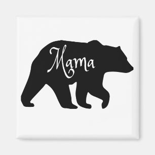 Mama Bear black and white Magnet