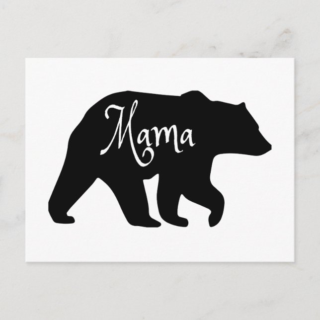Mama Bear black and white Postcard (Front)