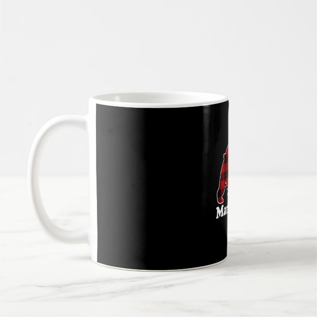 Mama Bear Buffalo Plaid Christmas Coffee Mug (Left)