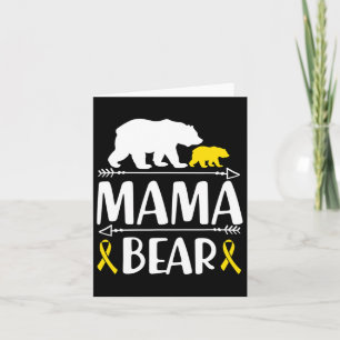 Mama Bear Childhood Cancer Awareness Mom Of A Warr Card