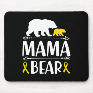 Mama Bear Childhood Cancer Awareness Mom Of A Warr Mouse Pad