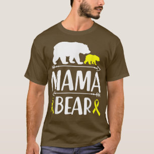 Mama Bear Childhood Cancer Awareness Mom Of A Warr T-Shirt