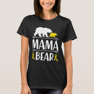 Mama Bear Childhood Cancer Awareness Mom Of A Warr T-Shirt