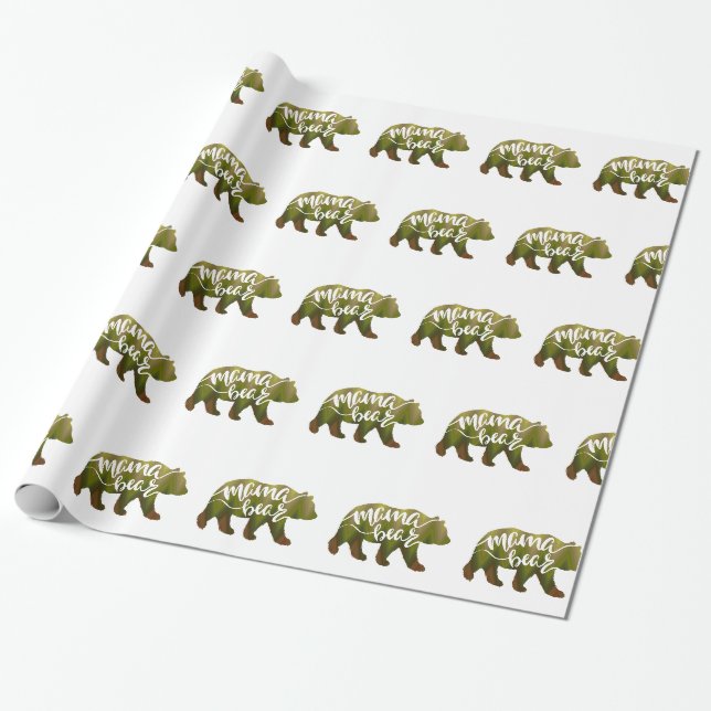 Mama  bear  - Choose background color Wrapping Paper (Unrolled)