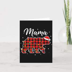 Mama Bear Christmas Mom Buffalo Plaid Holiday  Card