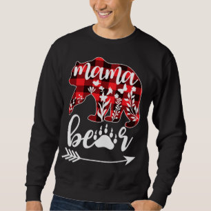 Mama Bear Christmas Pajama Buffalo Red Plaid Mama Sweatshirt