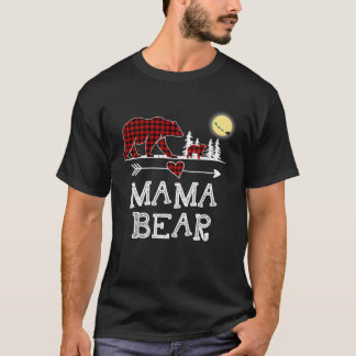 Mama Bear Christmas Pajama Red Plaid Buffalo for m T-Shirt