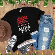 Mama Bear Christmas Pajama Red Plaid Buffalo