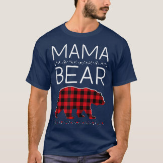 Mama Bear Christmas Pyjamas Matching Family Plaid  T-Shirt