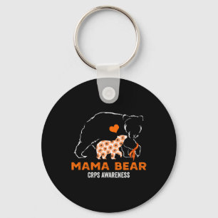 Mama Bear Crps Awareness Month Orange Ribbon Keychain