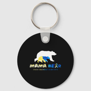 Mama Bear Down Syndrome Awareness Survivors Keychain