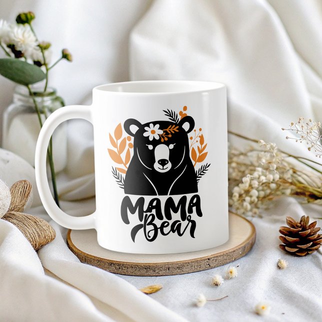 Mama Bear Elegant Flowers Mom  Coffee Mug (Creator Uploaded)