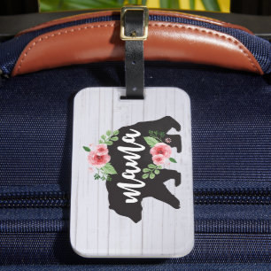 Mama Bear Elegant Rustic Floral Flowers Mom Luggage Tag