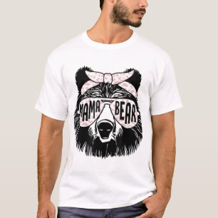 Mama Bear Face Sunglasses Mother Mom Mommy Mother' T-Shirt