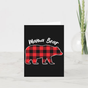 Mama Bear Flannel Red Plaid Pajama Family Matching Card