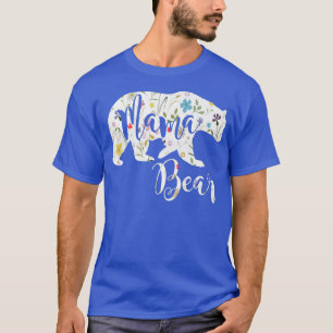 Mama Bear Floral Pattern Fun Mom Mother Gift Premi T-Shirt