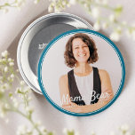 Mama Bear Framed Modern Simple Photo 3 Inch Round Button<br><div class="desc">This simple and classic design is composed of serif typography and add a custom photo. "Mama Bear" written in script with a background of the photo of your mom,  mother,  mum etc.</div>
