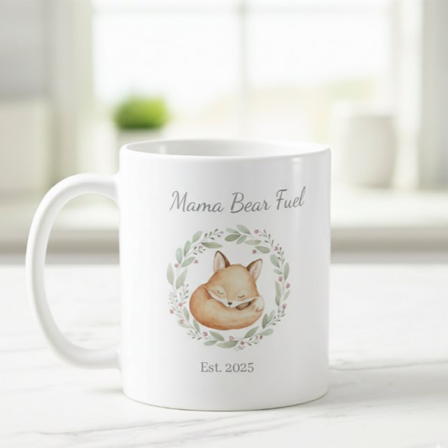 Mama Bear Fuel Mug - Dreamy Fox with Floral Wreath (Creator Uploaded)