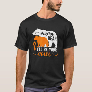 Mama Bear Leukaemia Mom Of A Leukaemia Warrior Mot T-Shirt