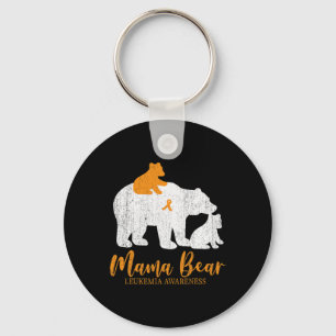 Mama Bear LEUKEMIA Awareness For Women Men Keychain