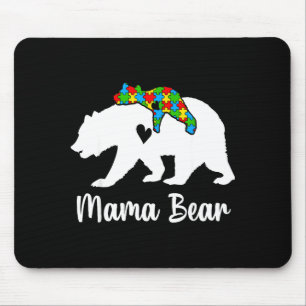 Mama Bear Love Support Autism Awareness Bear Famil Mouse Pad
