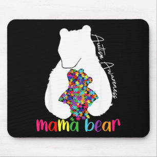 Mama bear love support autism awareness puzzle bea mouse pad