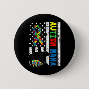 Mama Bear Matching Family Autism Awareness Gifts F 2 Inch Round Button