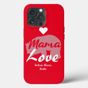 Mama Bear Mom Kid Names Personalized Customize iPhone 13 Pro Case