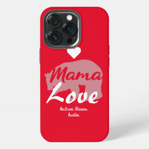 Mama Bear Mom Kid Names Personalized Customize iPhone 13 Pro Case