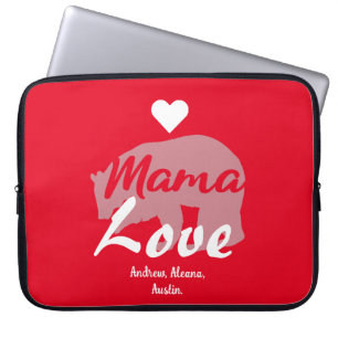 Mama Bear Mom Kid Names Personalized Customize Laptop Sleeve