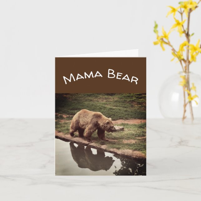 Mama Bear Mother's Day Greeting Card (Yellow Flower)