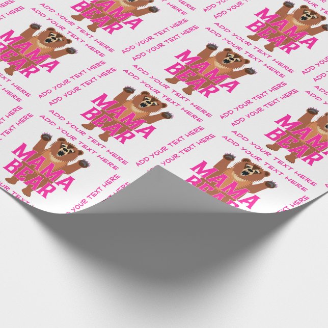 Mama Bear Mother's Day or Mom's Birthday Wrapping Paper (Corner)
