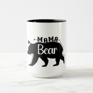 Mama Bear Mug with Bold Bear Silhouette