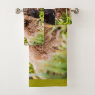 Mama bear nursing her two cubs, Lake Clark Nationa Bath Towel Set