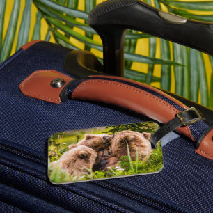 Mama bear nursing her two cubs, Lake Clark Nationa Luggage Tag