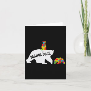 Mama Bear Of Two Warriors Autism Awareness Card