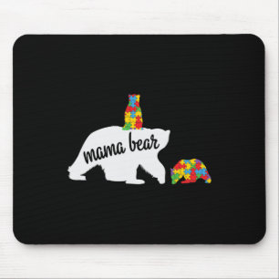 Mama Bear Of Two Warriors Autism Awareness Mouse Pad