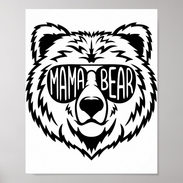 Mama Bear Png JPG Pdf Files, Mama Baby Bear  Poster (Front)