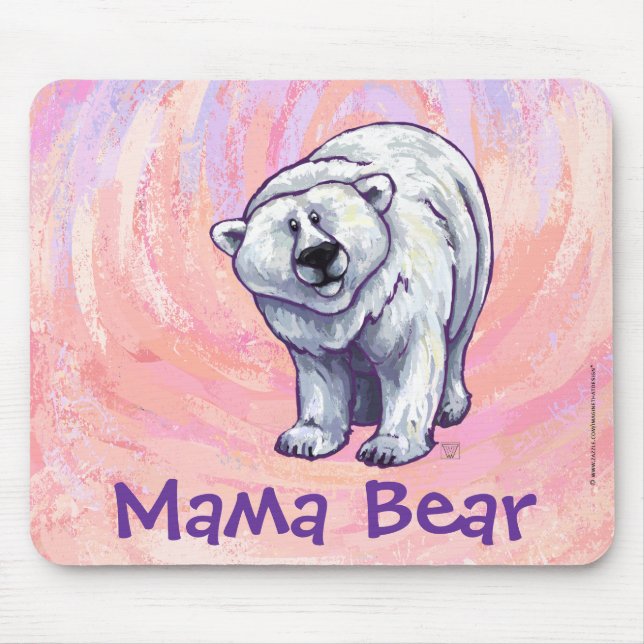Mama Bear Polar Bear Mousepad (Front)