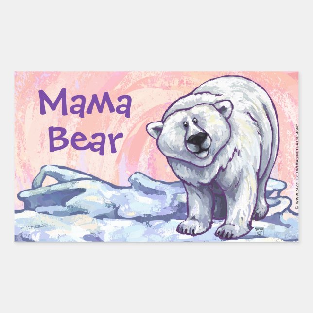 Mama Bear Polar Bear Stickers (Front)