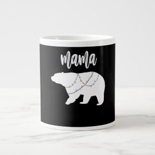Mama Bear Polar Bear String Of Lights Christmas Large Coffee Mug