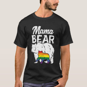 Mama Bear Rainbow Pride Gay Flag Lgbt Mom Ally Wom T-Shirt