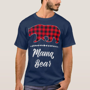 Mama Bear Red Buffalo Check Plaid Floral Fun Mom G T-Shirt