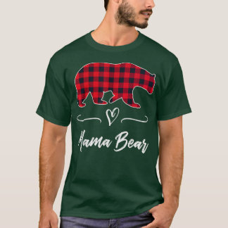 Mama Bear Red Buffalo Check Plaid Heart Fun Mom Gi T-Shirt